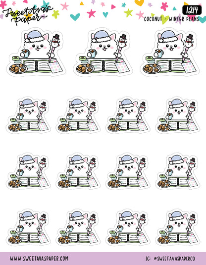 Winter Planning Planner Stickers - Coconut the Puppy [1214]
