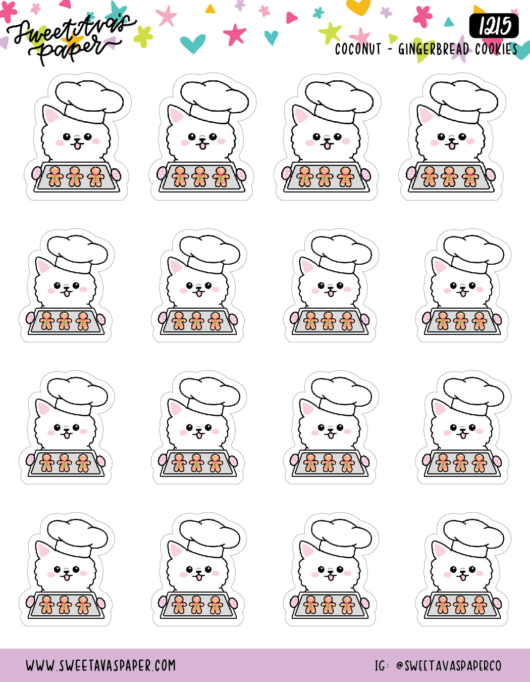 Baking Cookies Planner Stickers - Coconut the Puppy [1215]