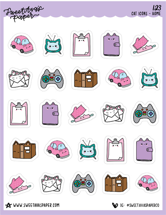 Home Accessories Stickers - Cat Shaped Icons - [123]