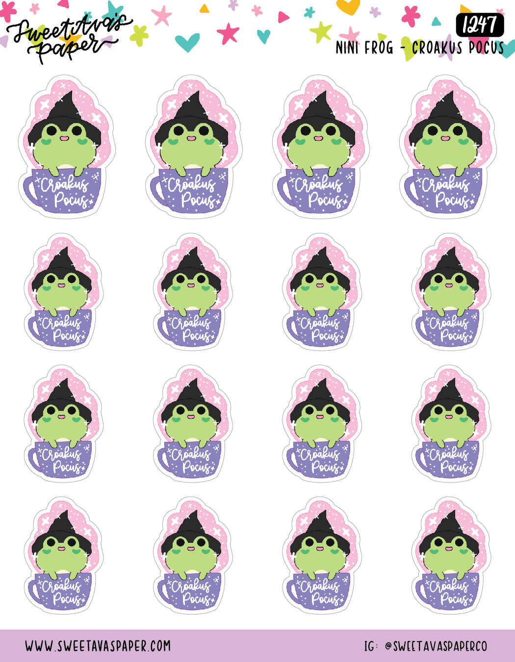 Hocus Croakus Frog Planner Stickers - Nini Frog - [1247]