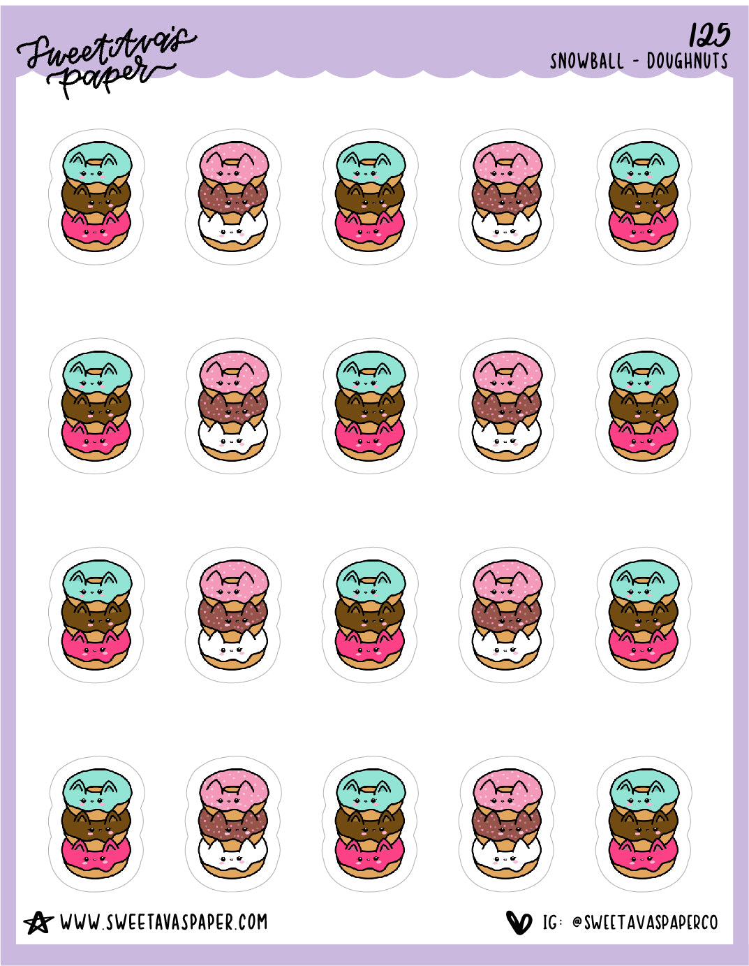 Doughnut Stickers - Cat Shaped Icons - [125]
