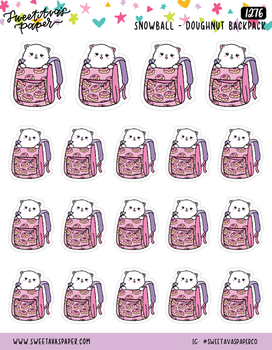 Backpack Planner Stickers - Snowball The Cat [1276]