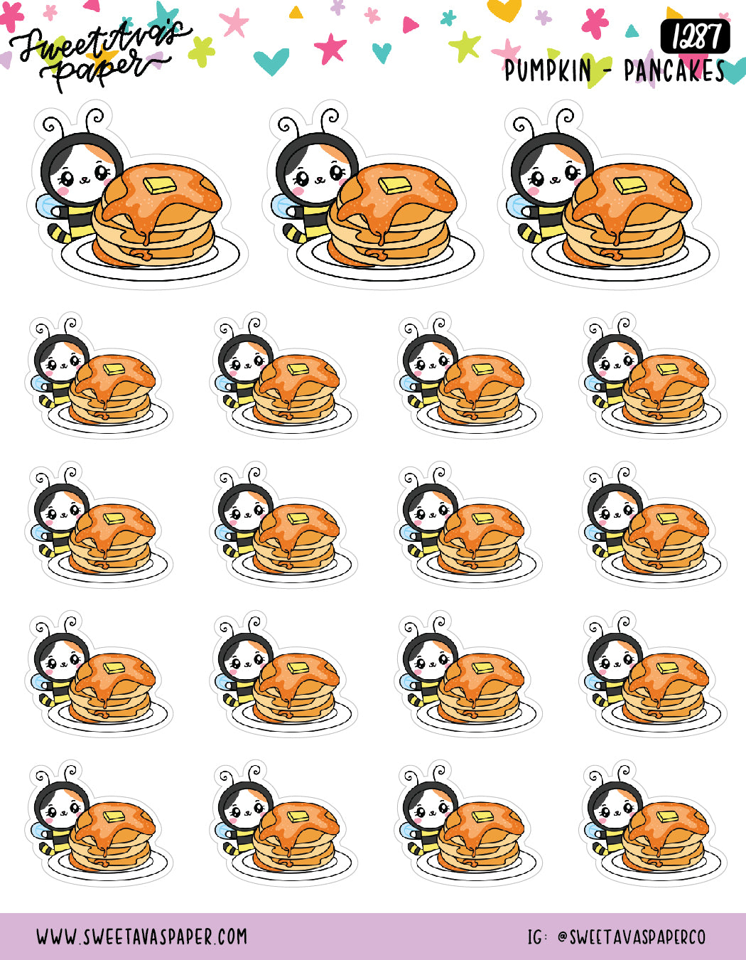 Pancake Breakfast Planner Stickers - Pumpkin [1287]