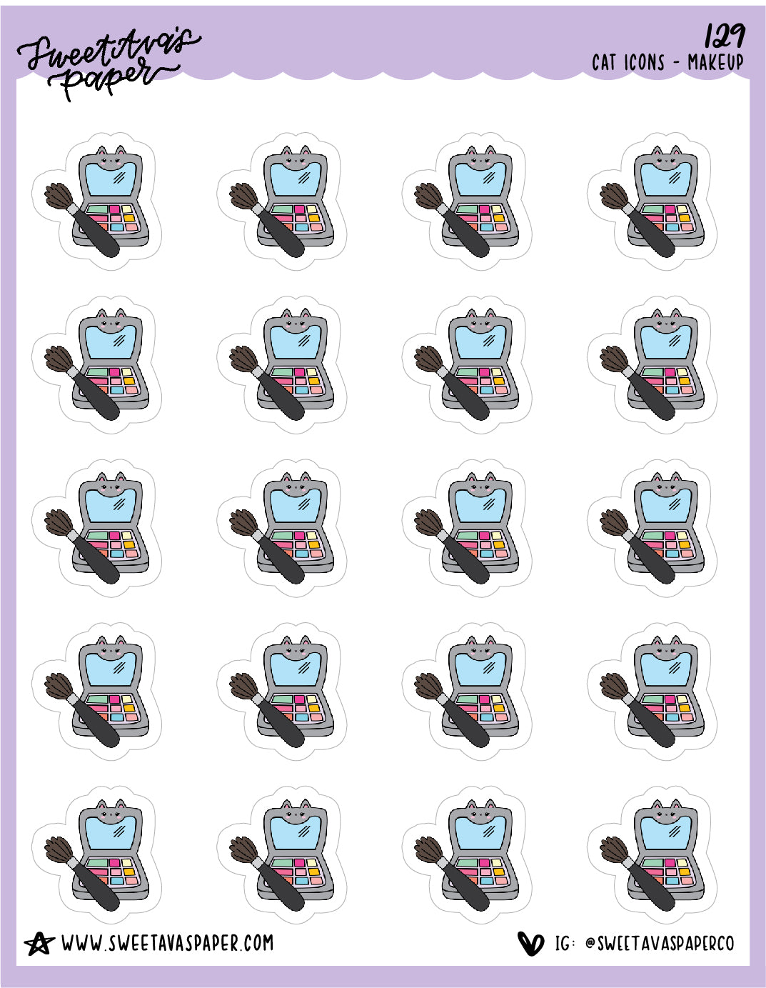 Make Up Palette Stickers - Cat Shaped Icons - [129]