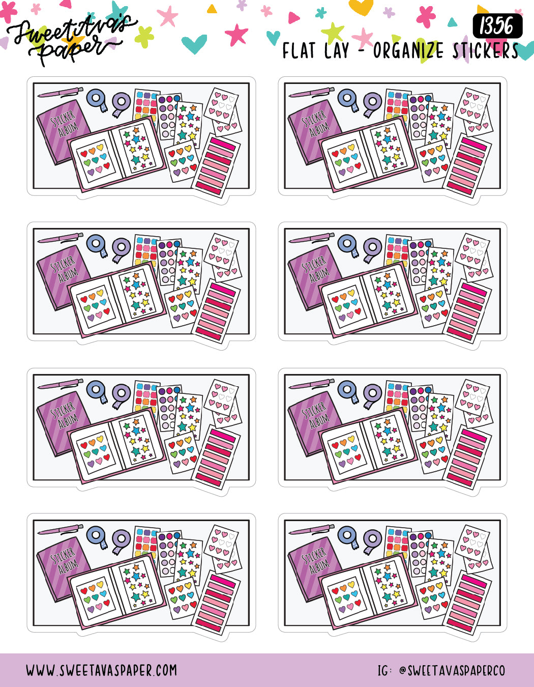 Organize Stickers Flat Lay Planner Stickers - [1356]