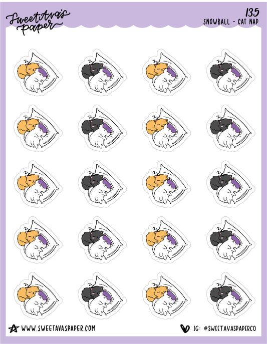 Cat Nap Stickers - Snowball The Cat - [135]