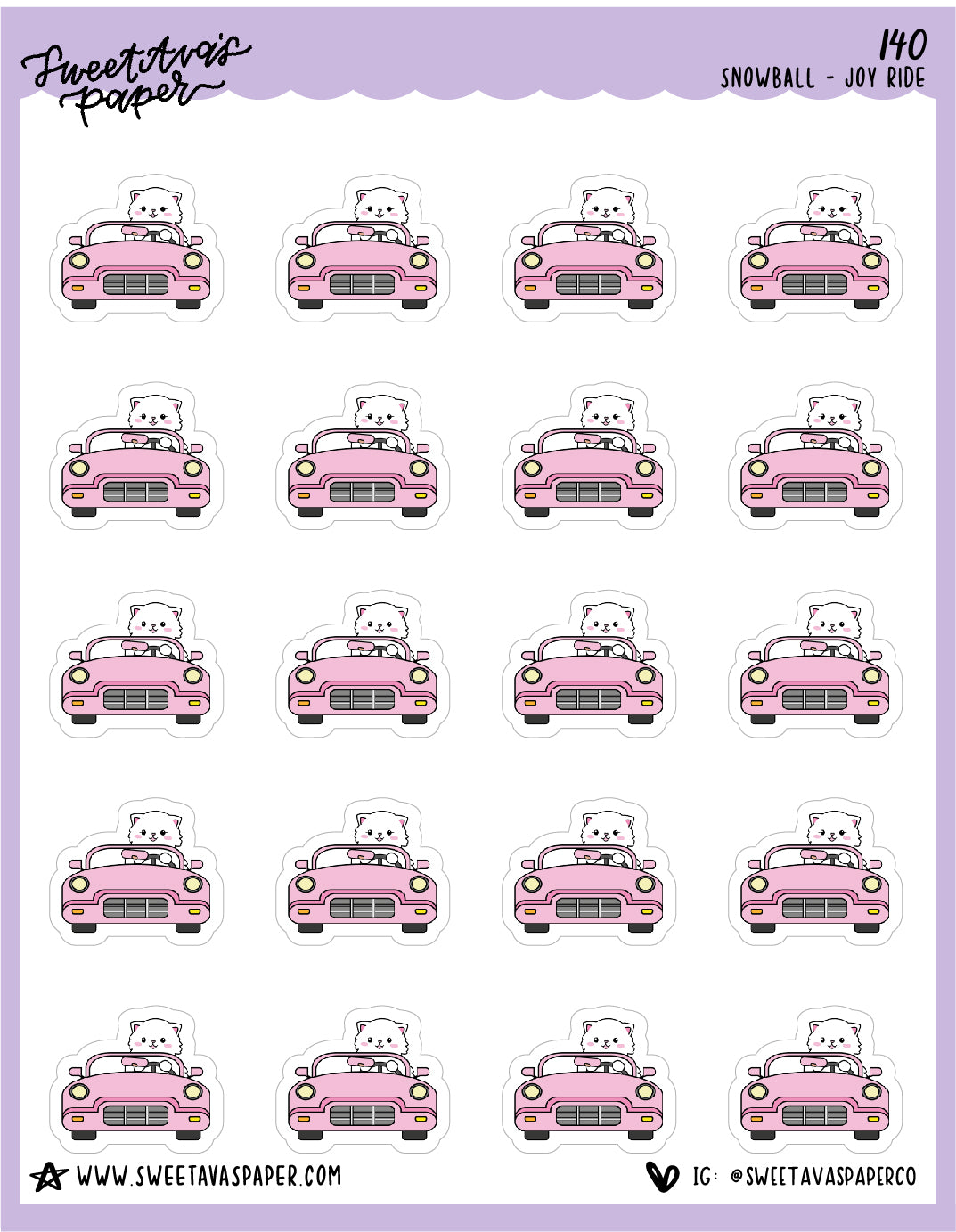 Car Stickers - Snowball The Cat - [140]