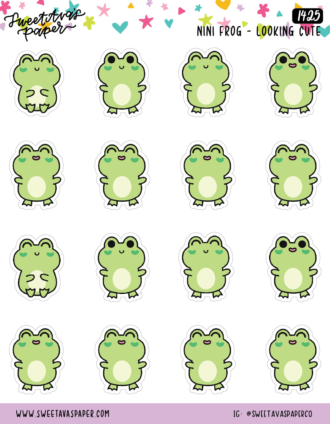 Positive Happy Frog Planner Stickers - Nini Frog - [1425]