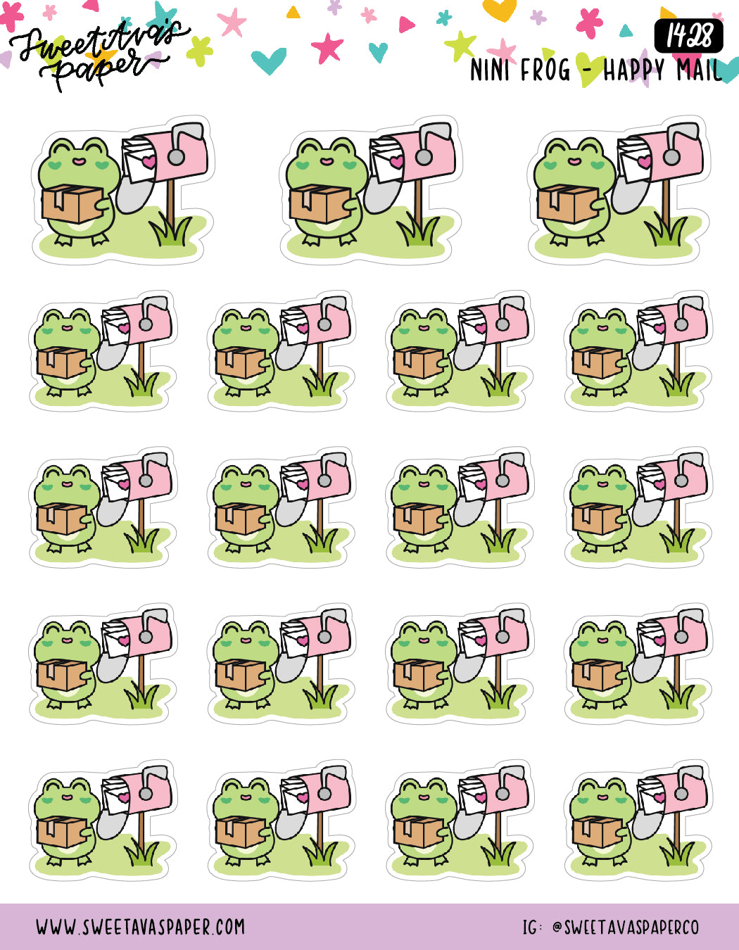 Happy Mail Planner Stickers - Mailbox Planner Stickers - Character Planner Stickers - Nini Frog - [1428]