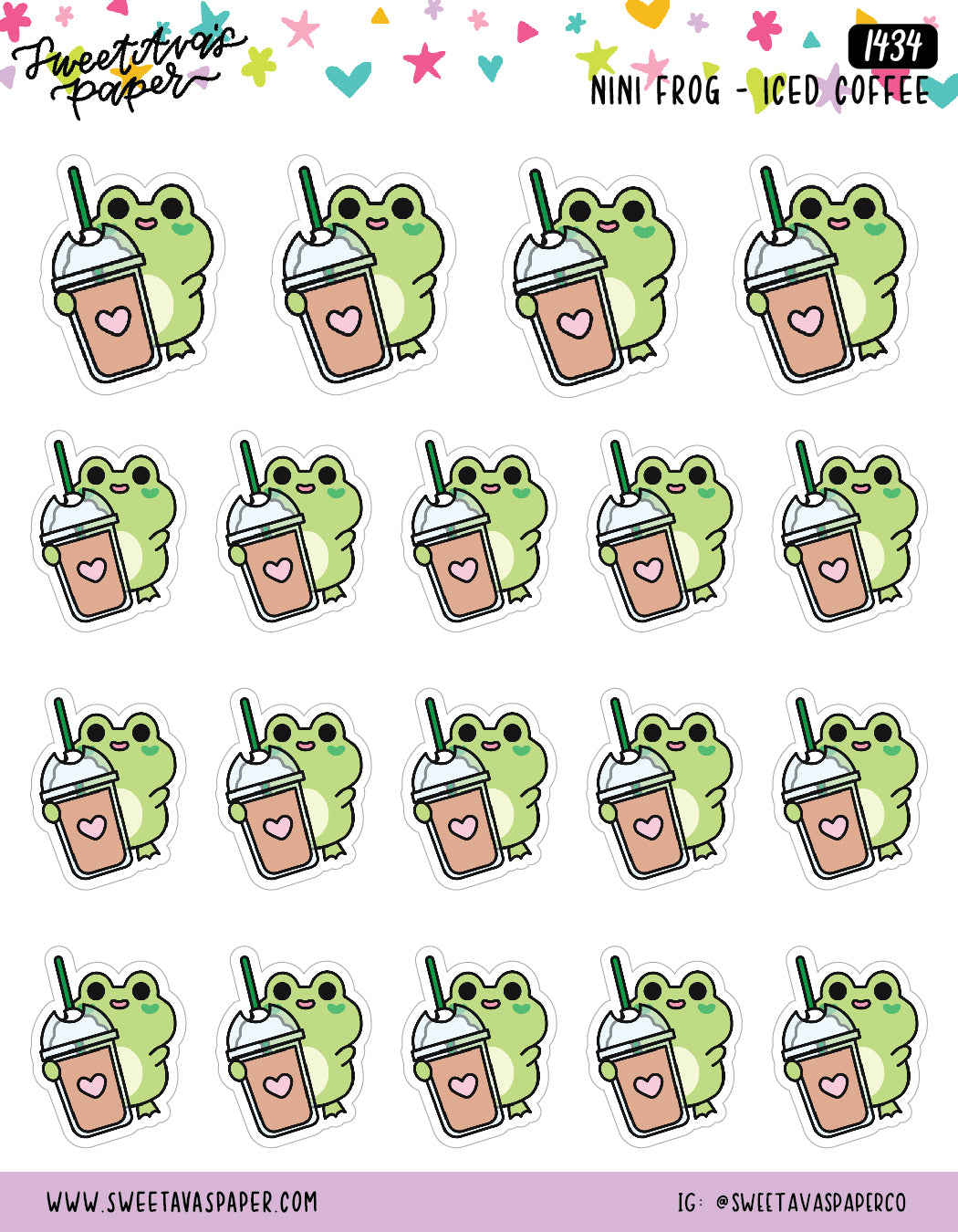 Iced Coffee Planner Stickers - Nini Frog - [1434]