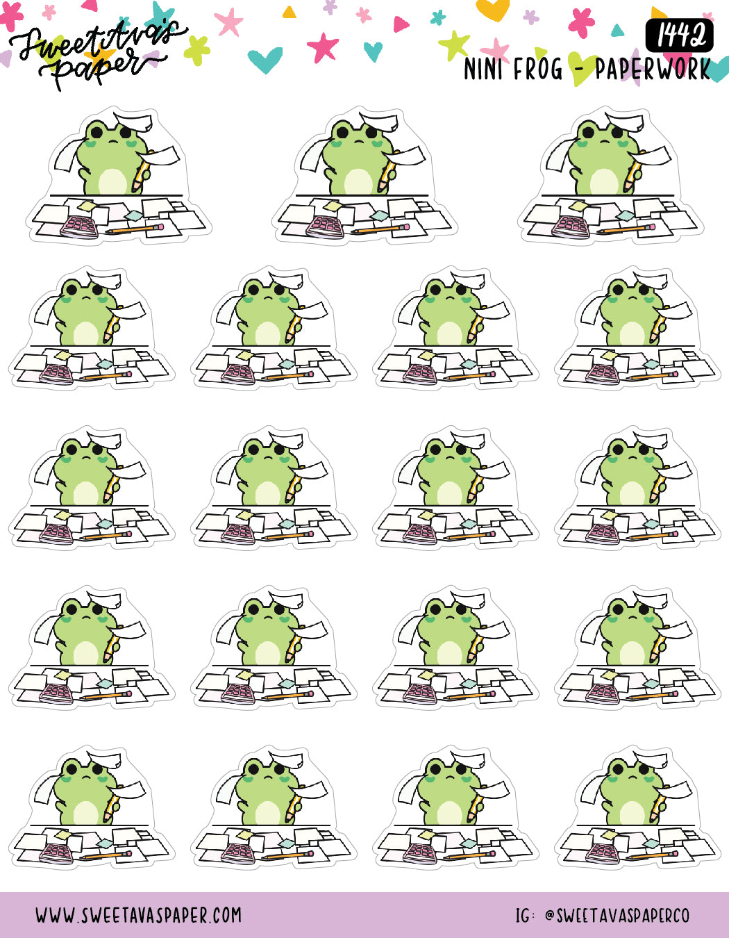 Paperwork Planner Stickers - Work Planner Stickers - Character Planner Stickers - Nini Frog - [1442]