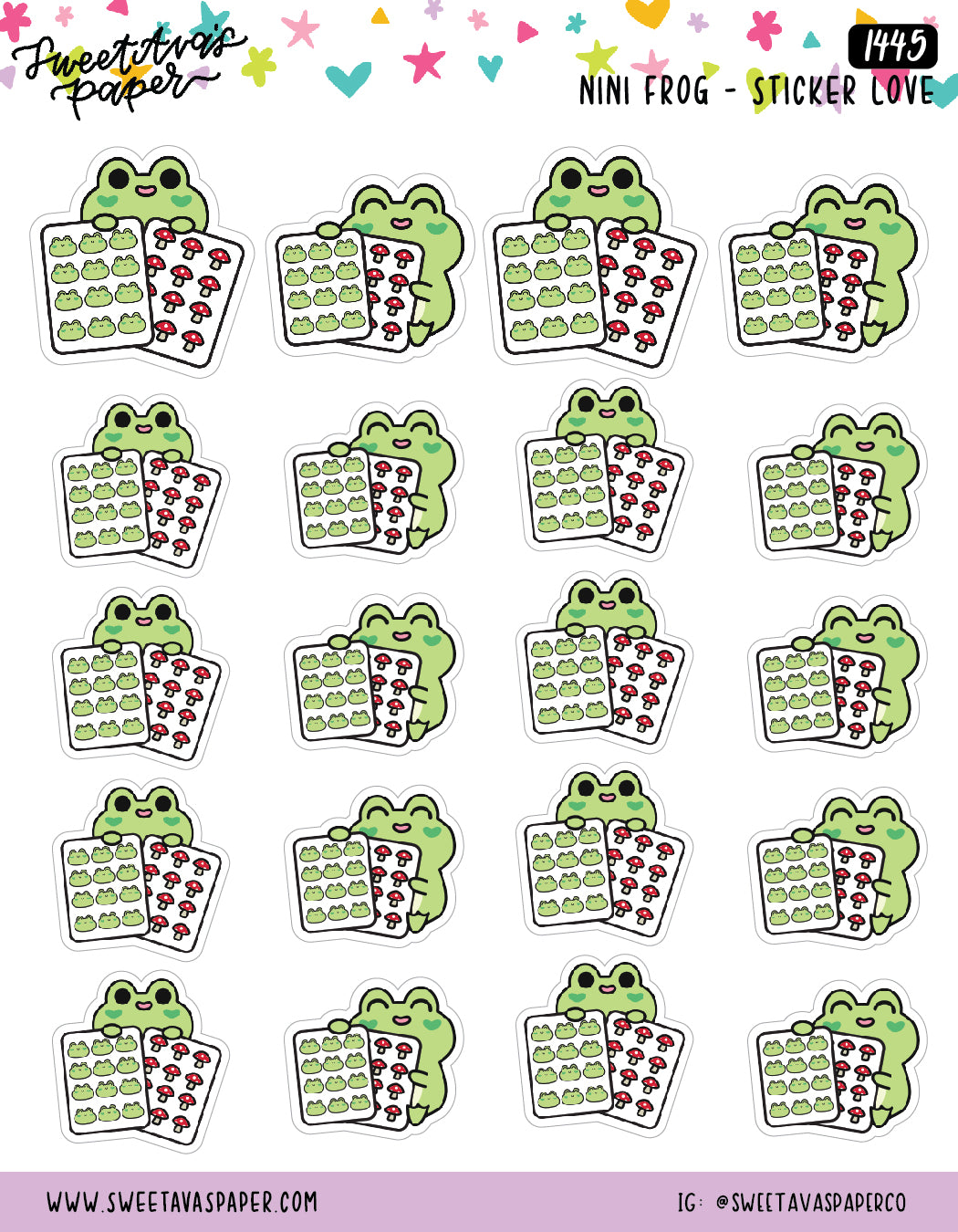 Play With Stickers - Planner Stickers - Sticker Book Planner Stickers - Character Planner Stickers - Nini Frog - [1445]