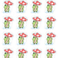 Mushroom Umbrella Planner Stickers - Character Planner Stickers - Nini Frog - [1449]