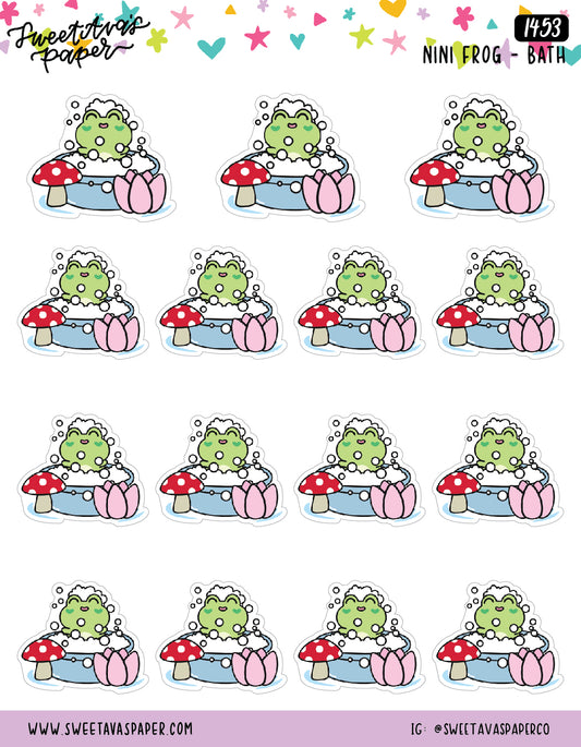 Bath Time Planner Stickers - Character Planner Stickers - Nini Frog - [1453]