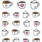 Heart Coffee Cups Planner Stickers - Icons -  [1460]