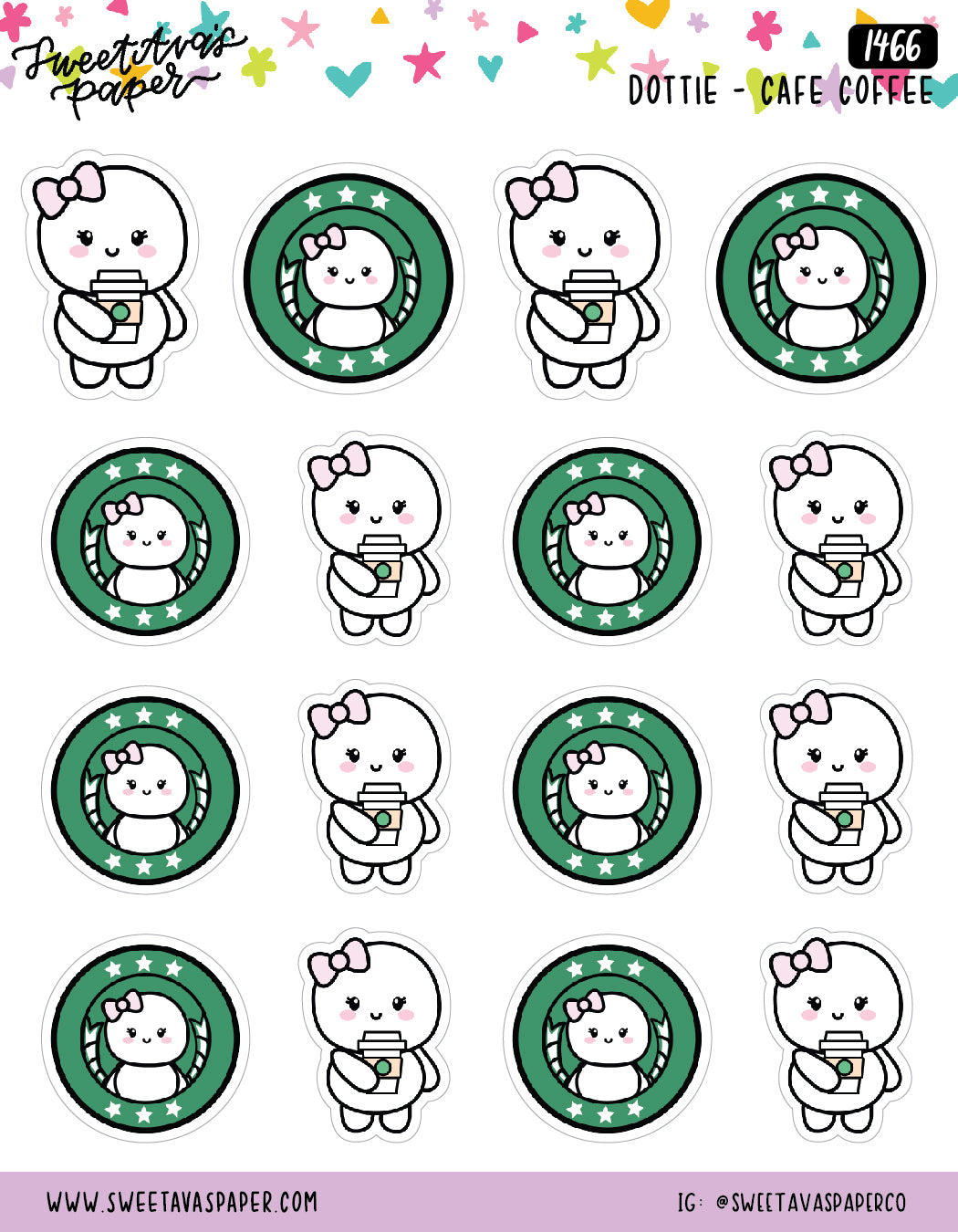 Coffee Shop Planner Stickers - Dottie [1466]