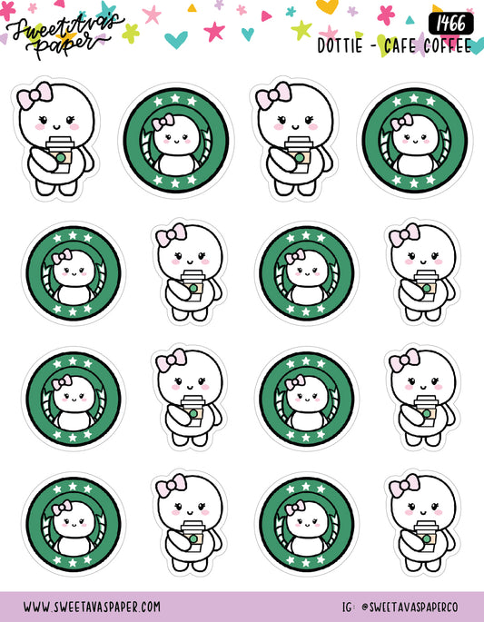 Coffee Shop Planner Stickers - Dottie [1466]