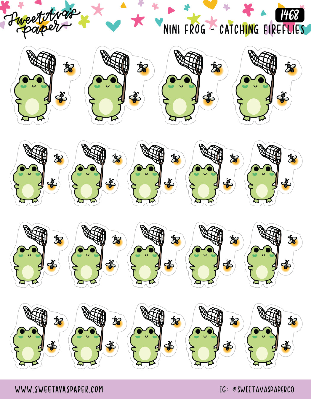 Catching Fireflies - Summer Planner Stickers - Nini Frog [1468]