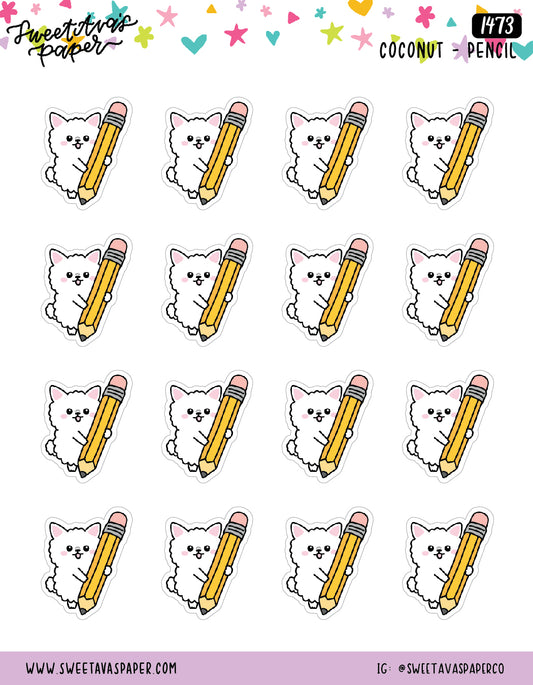 Pencil Planner Stickers - Coconut The Dog [1473]