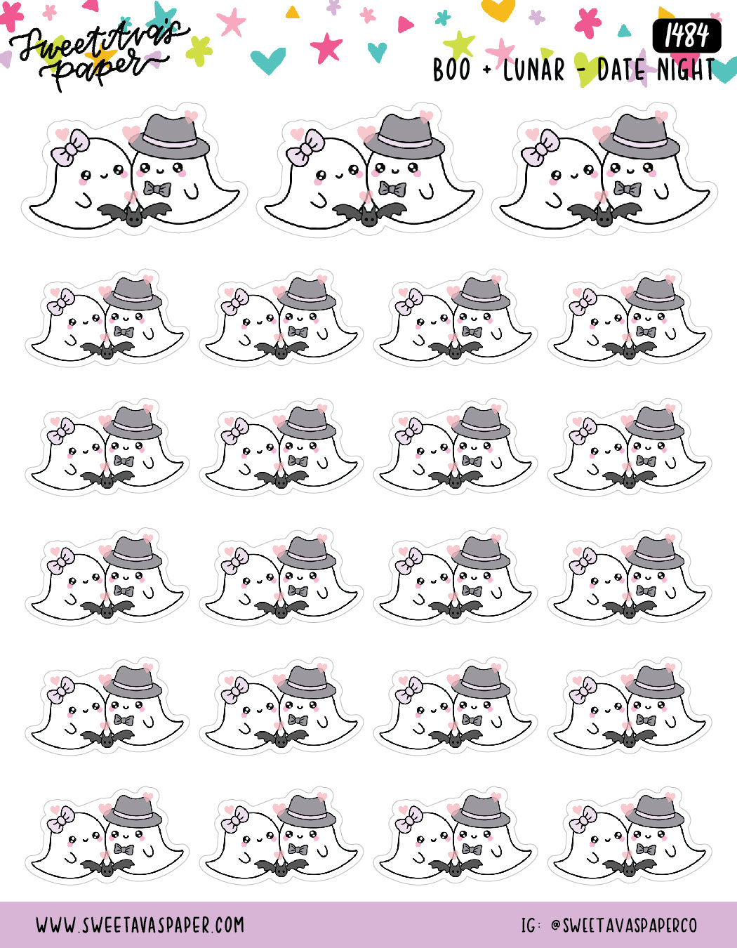 Date Night Planner Stickers - Boo And Lunar [1484]
