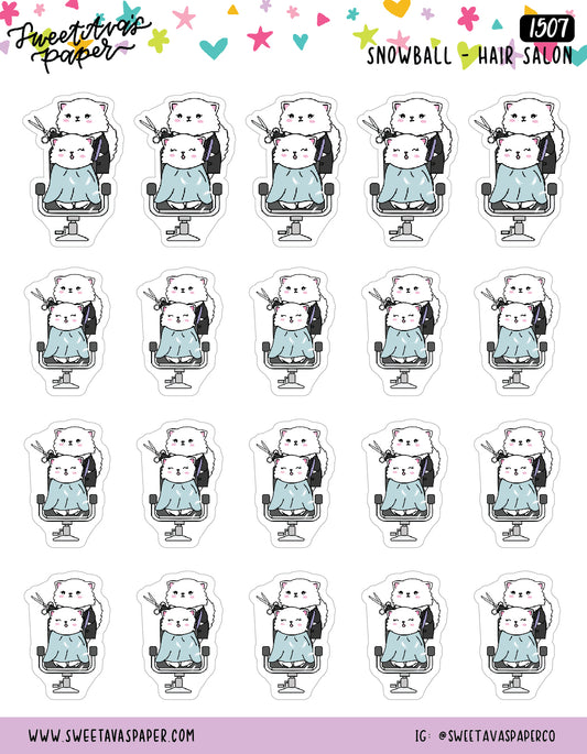 Haircut Planner Stickers - Snowball The Cat [1507]