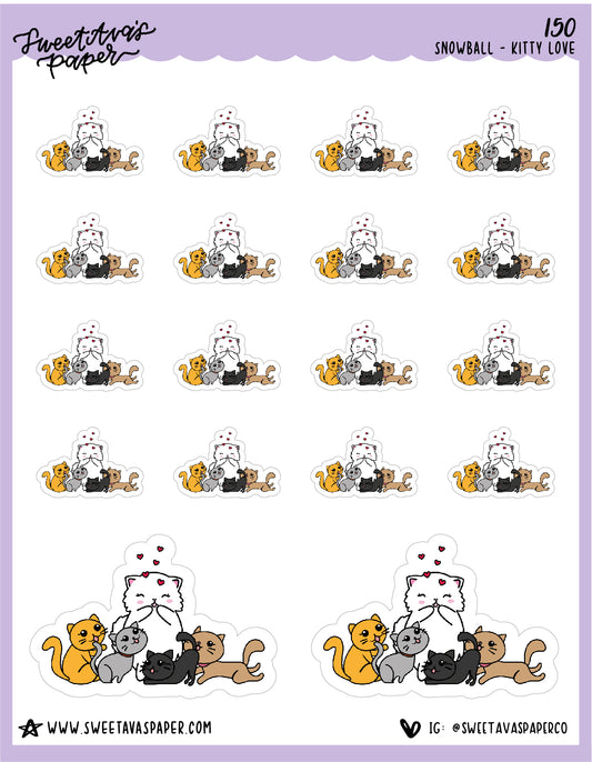 ICON SIZE - Cat Lady Stickers - Snowball The Cat - [150]