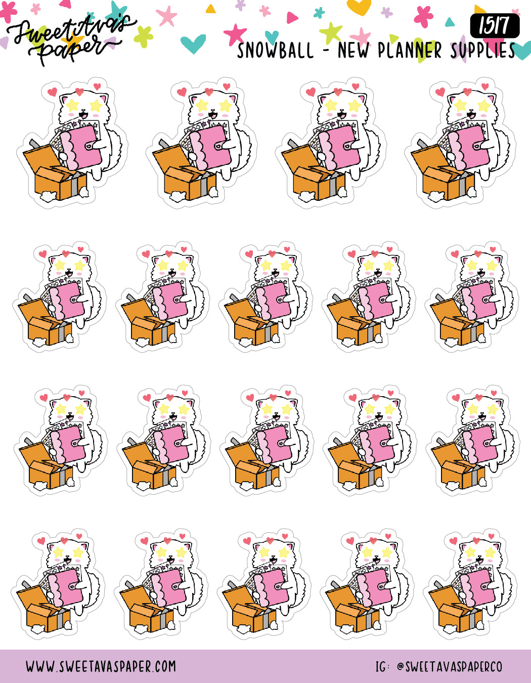 Planner Haul Planner Stickers - Snowball The Cat - [1517]