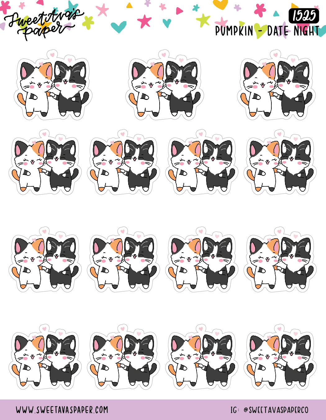 Date Night Planner Stickers - Pumpkin The Calico [1525]