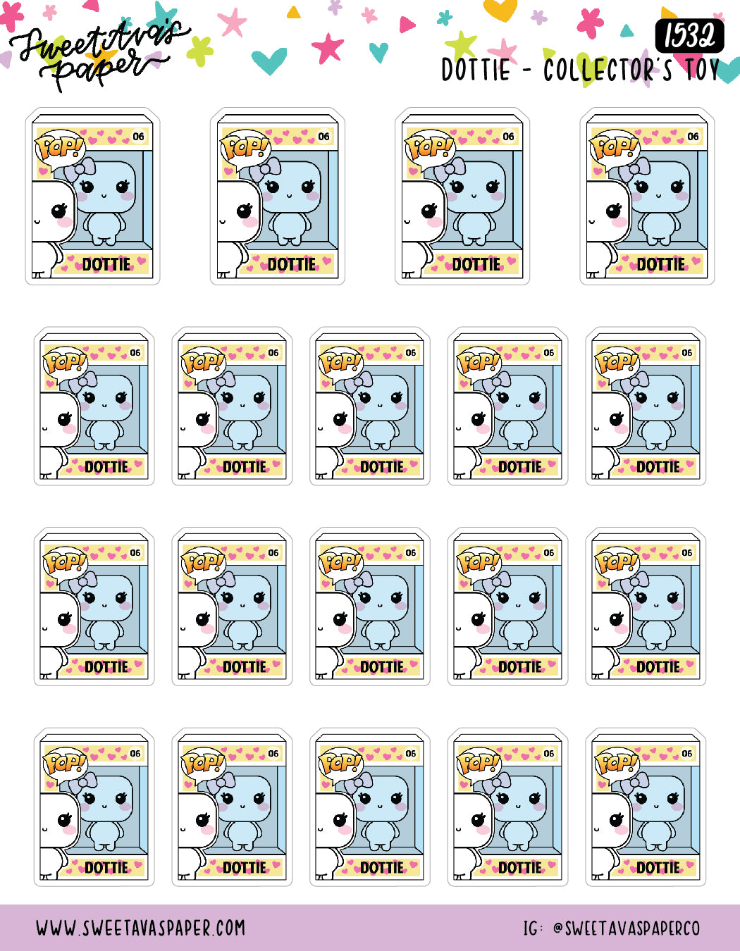 Dottie Toy Figure Planner Stickers - Dottie The Sugar Bug - [1532]