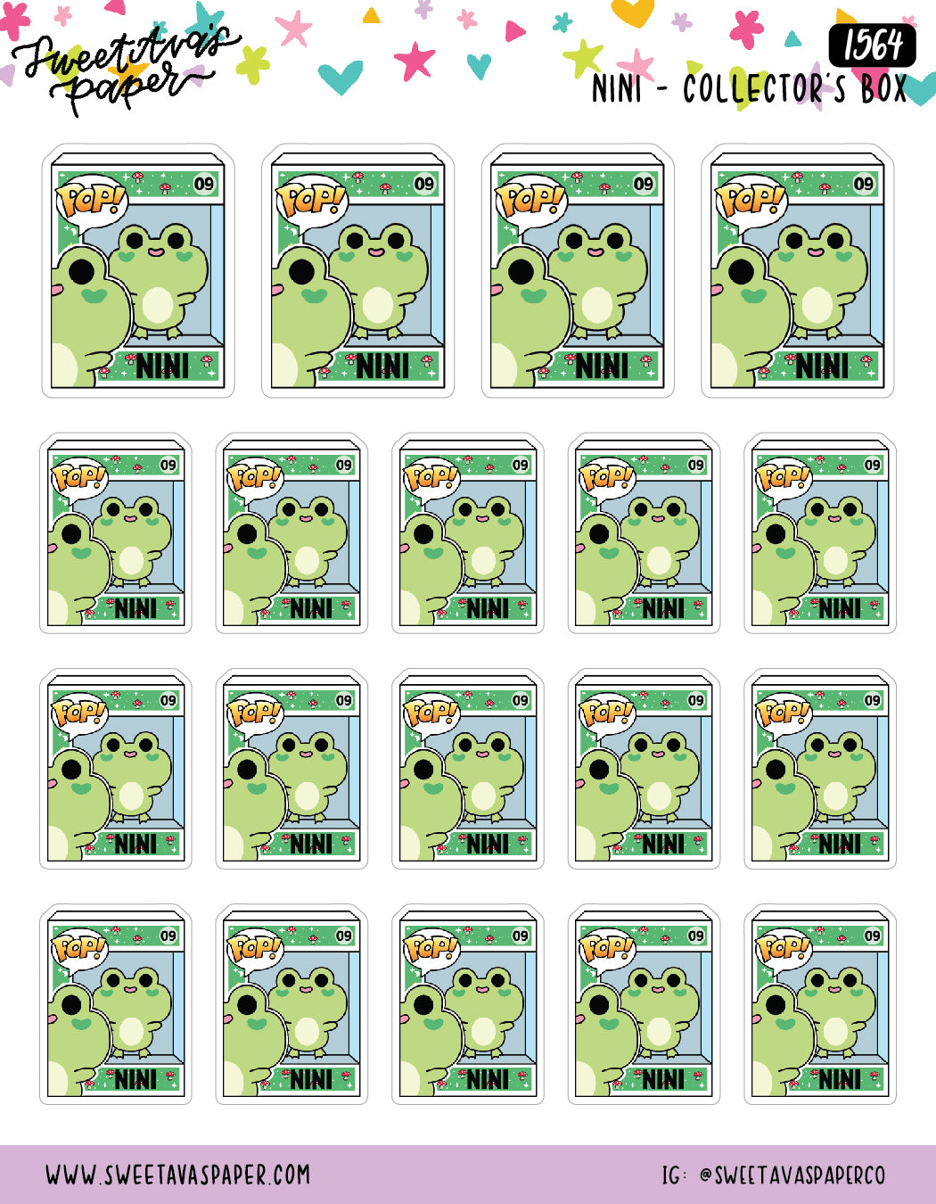 Nini Toy Figure Planner Stickers - Nini Frog - [1564]