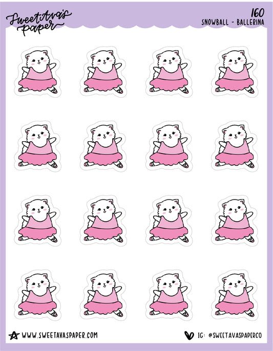 Ballet Stickers - Snowball The Cat - [160]