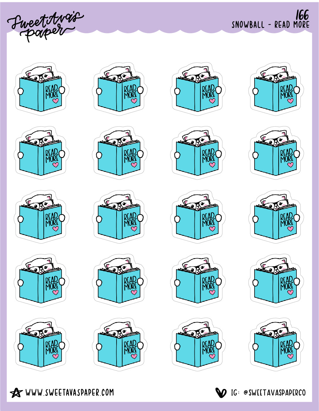 Read More Stickers - Snowball The Cat - [166]