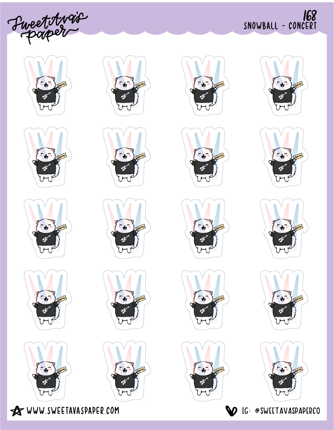 ICON SIZE - Concert Stickers - Snowball The Cat - [168]