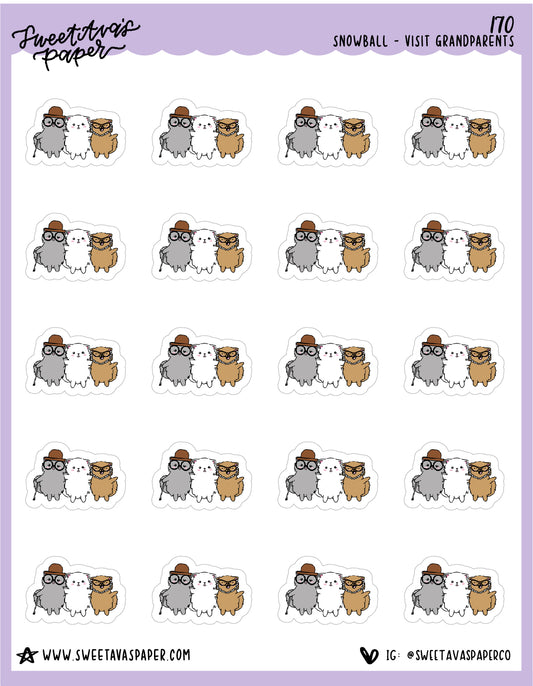 ICON SIZE - Vist Grandparents Stickers - Snowball The Cat - [170]