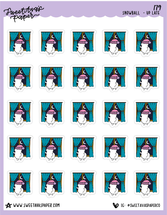ICON SIZE - Stay Up Late Stickers - Snowball The Cat - [179]