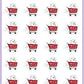 Red Cart Shopping Stickers - Snowball The Cat - [198]