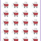 Red Cart Shopping Stickers - Snowball The Cat - [198]