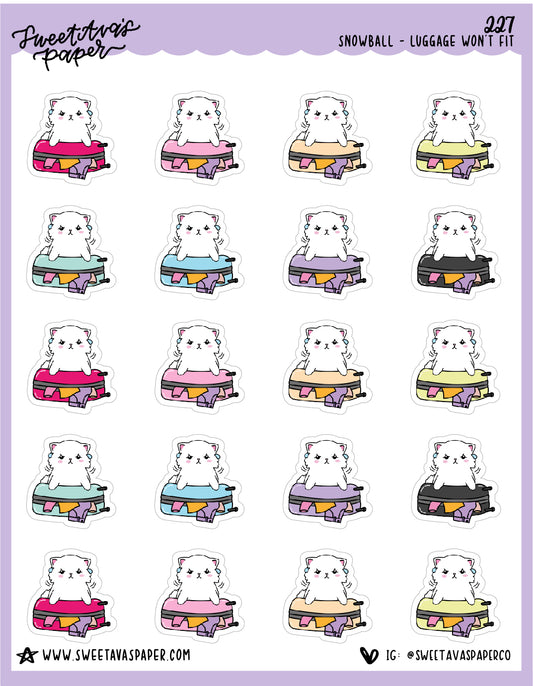 Packing For Trip Stickers - Snowball The Cat - [227]