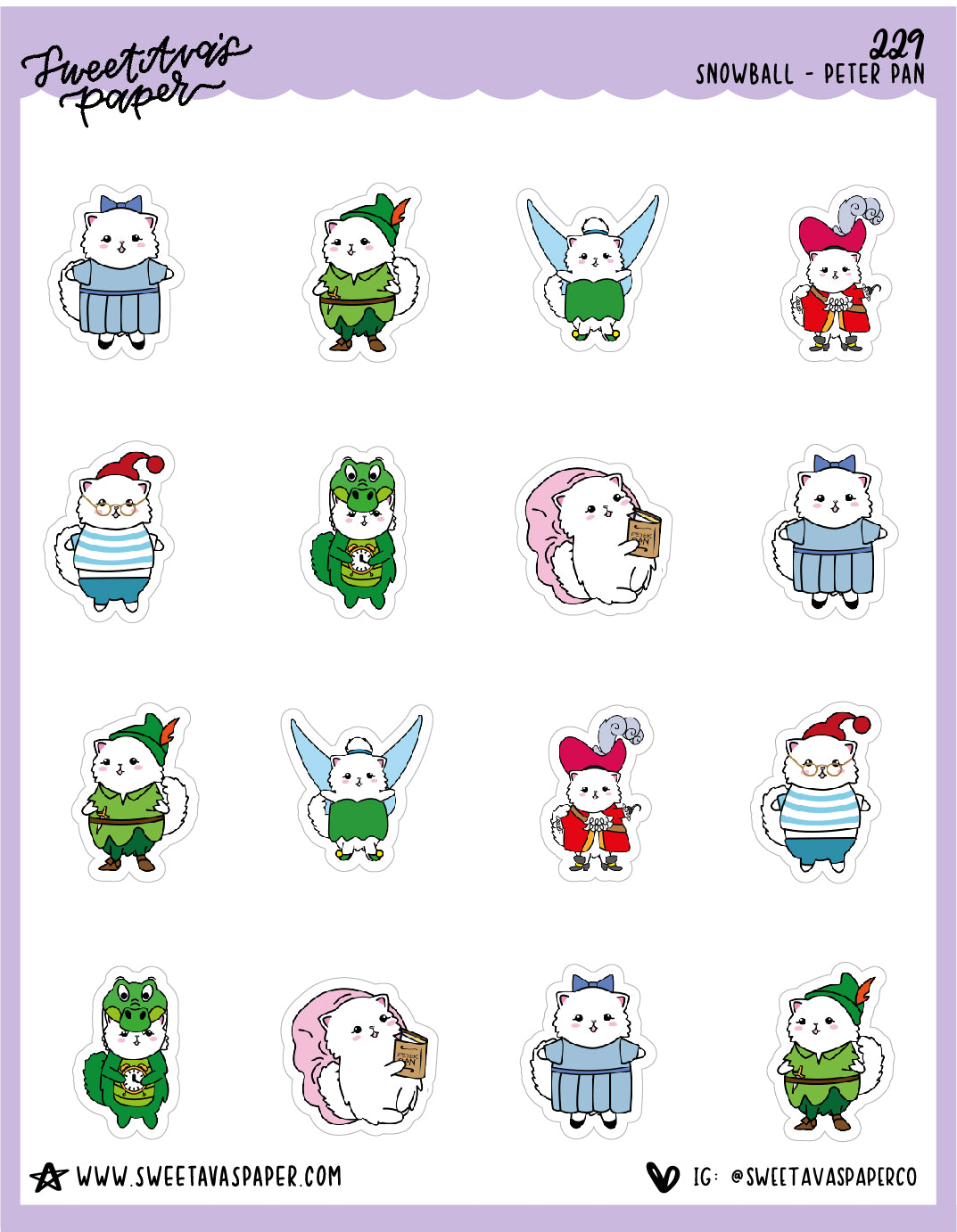 Second Star To The Right Magical Stickers - Snowball The Cat - [229]