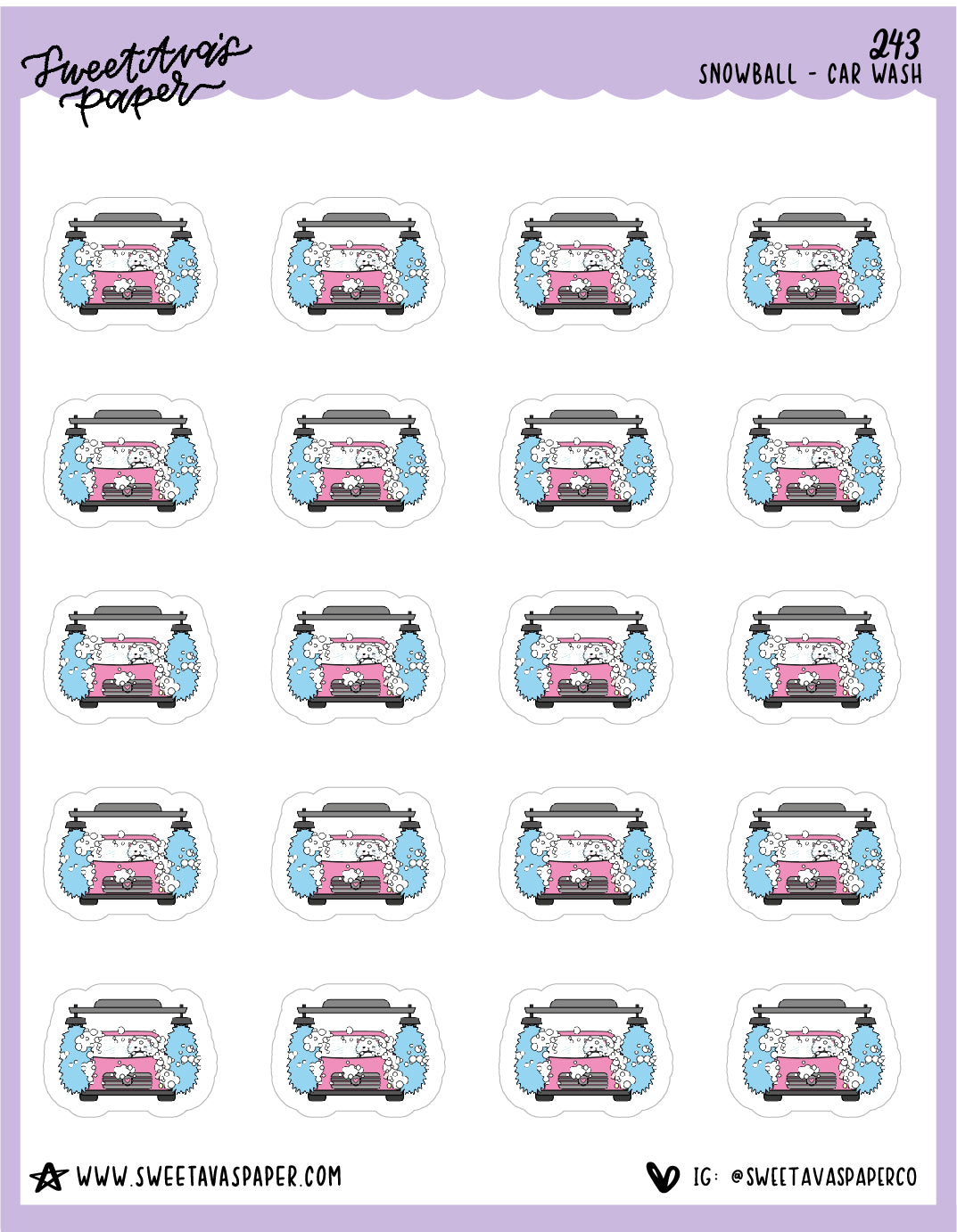 Car Wash Stickers - Snowball The Cat - [243]