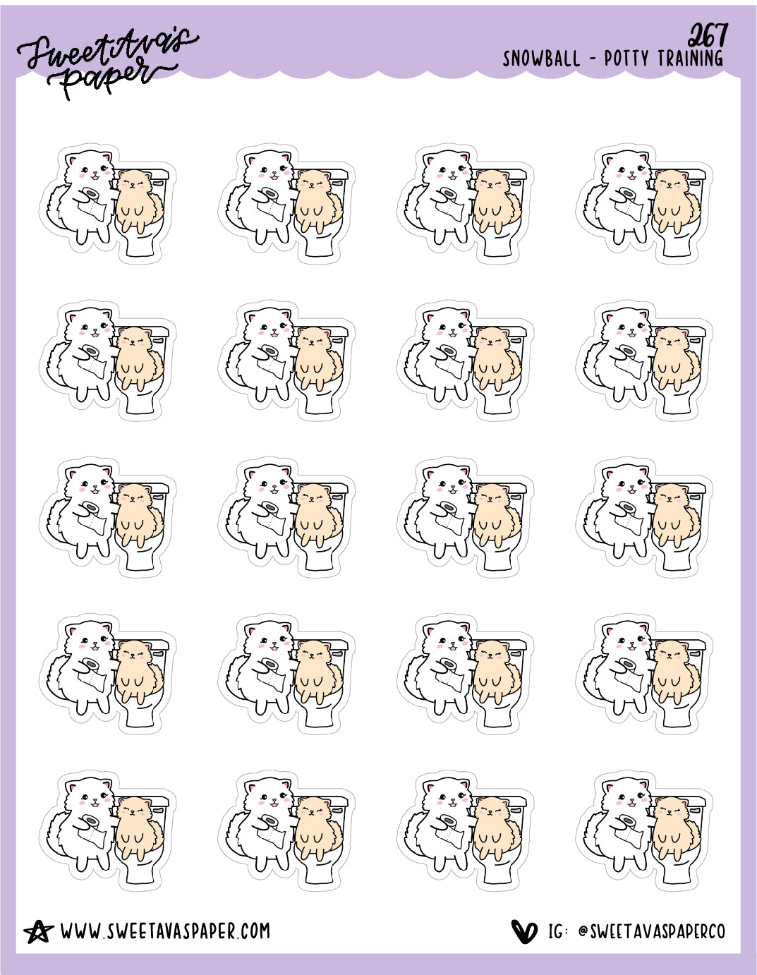 Potty Training Stickers - Snowball The Cat - [267]