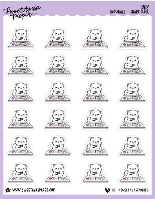 Share Planner Haul Stickers - Snowball The Cat - [268]