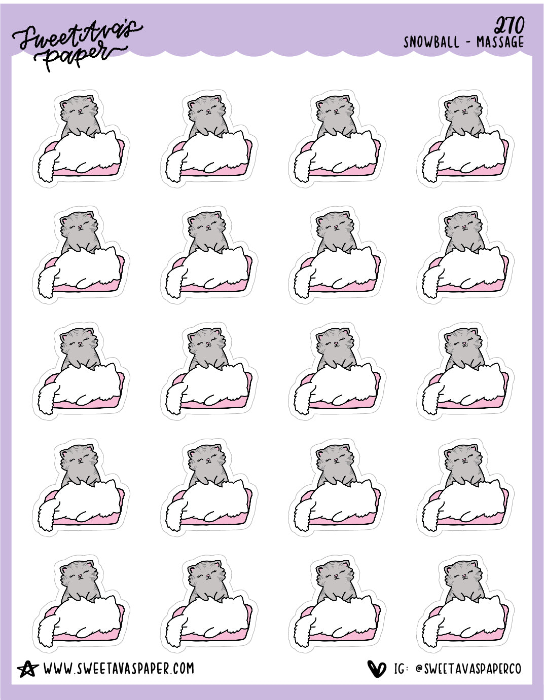 Massage Stickers - Snowball The Cat - [270]