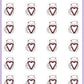 Candy Cane Heart Stickers - Snowball The Cat - [273]