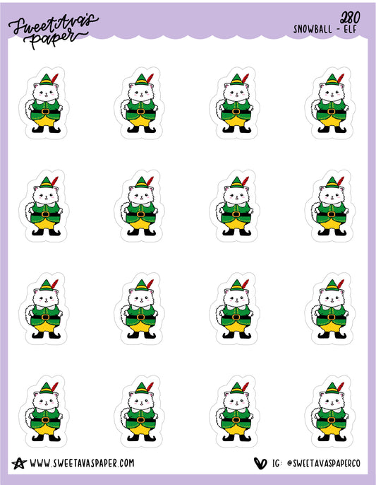 Elf Stickers - Snowball The Cat - [280]
