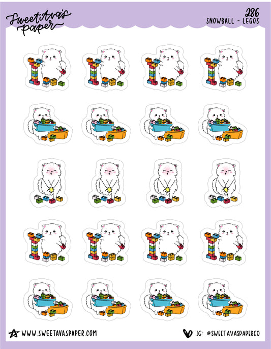 Building Blocks Stickers - Snowball The Cat - [286]