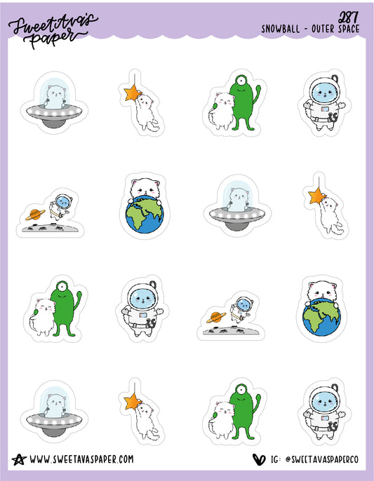 Outer Space Stickers - Snowball The Cat - [287]
