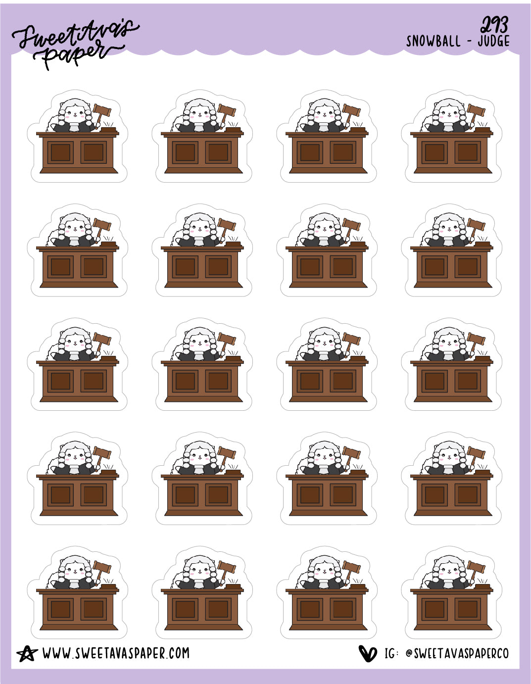 Judge Stickers - Snowball The Cat - [293]