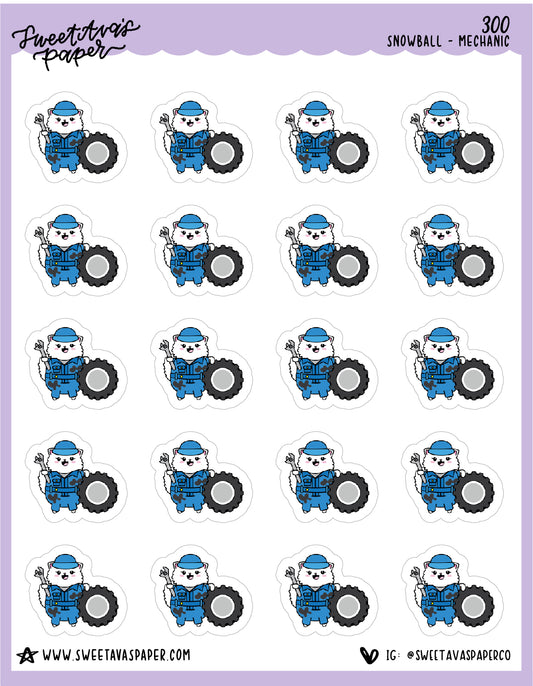 Mechanic Planner Stickers - Snowball The Cat - [300]