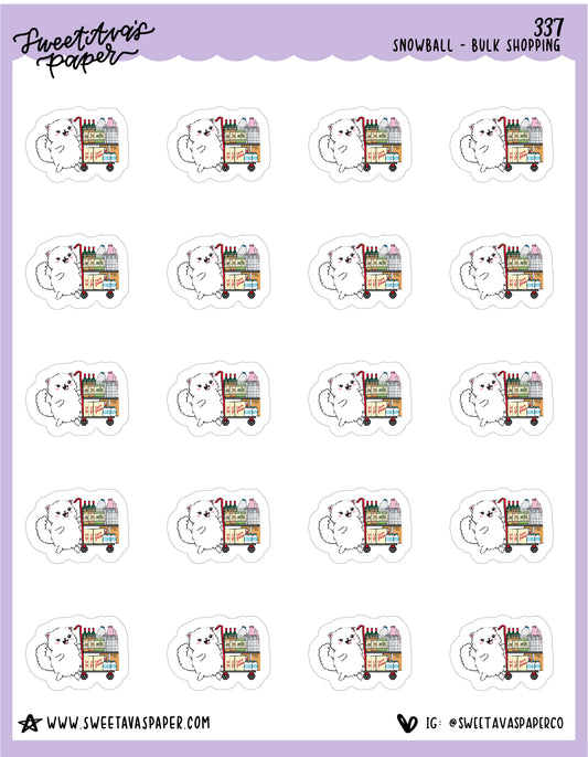ICON SIZE - Bulk Store Planner Stickers - Snowball The Cat - [337]